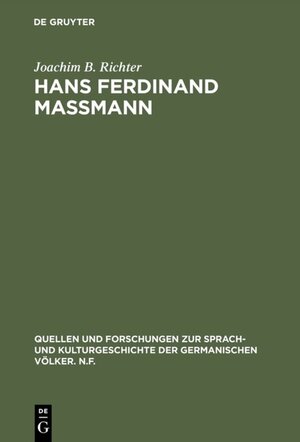 Buchcover Hans Ferdinand Maßmann | Joachim B. Richter | EAN 9783110858679 | ISBN 3-11-085867-3 | ISBN 978-3-11-085867-9