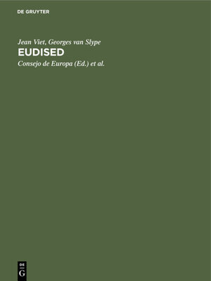 Buchcover Eudised | Jean Viet | EAN 9783110865806 | ISBN 3-11-086580-7 | ISBN 978-3-11-086580-6