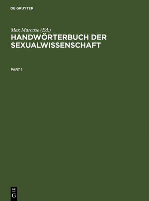 Buchcover Handwörterbuch der Sexualwissenschaft  | EAN 9783110887860 | ISBN 3-11-088786-X | ISBN 978-3-11-088786-0