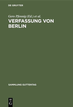 Buchcover Verfassung von Berlin  | EAN 9783110899153 | ISBN 3-11-089915-9 | ISBN 978-3-11-089915-3