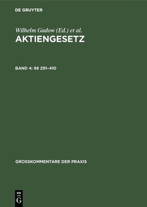 Buchcover §§ 291–410 | EAN 9783110901870 | ISBN 3-11-090187-0 | ISBN 978-3-11-090187-0