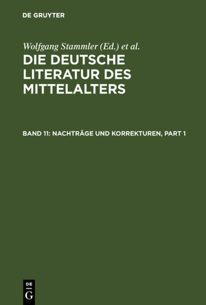 Buchcover Die deutsche Literatur des Mittelalters / Nachträge und Korrekturen  | EAN 9783110908299 | ISBN 3-11-090829-8 | ISBN 978-3-11-090829-9