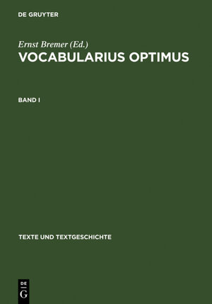 Buchcover Vocabularius optimus  | EAN 9783110923698 | ISBN 3-11-092369-6 | ISBN 978-3-11-092369-8