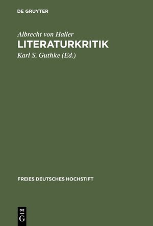 Buchcover Literaturkritik | Albrecht von Haller | EAN 9783110942583 | ISBN 3-11-094258-5 | ISBN 978-3-11-094258-3
