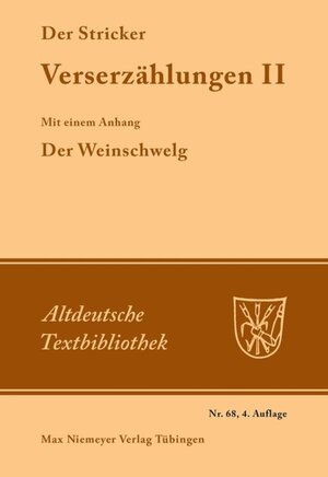 Buchcover Verserzählungen II | Der Stricker | EAN 9783110955989 | ISBN 3-11-095598-9 | ISBN 978-3-11-095598-9