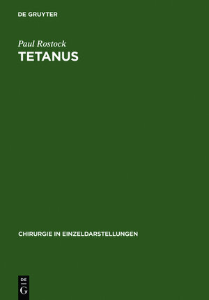 Buchcover Tetanus | Paul Rostock | EAN 9783110985450 | ISBN 3-11-098545-4 | ISBN 978-3-11-098545-0