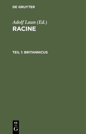 Buchcover Racine / Britannicus  | EAN 9783111202501 | ISBN 3-11-120250-X | ISBN 978-3-11-120250-1