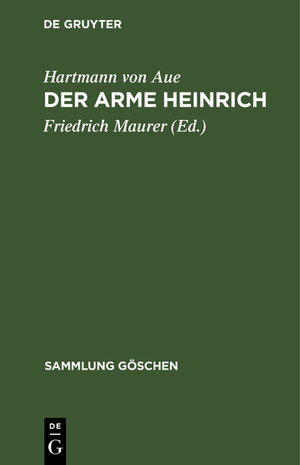 Buchcover Der arme Heinrich | Hartmann von Aue | EAN 9783111254906 | ISBN 3-11-125490-9 | ISBN 978-3-11-125490-6