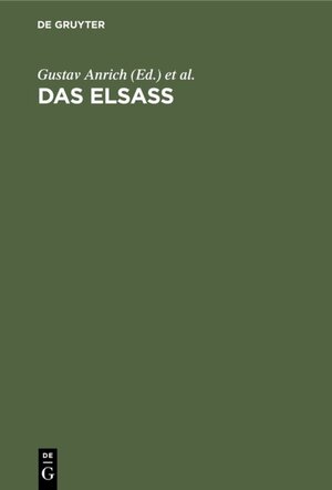 Buchcover Das Elsass  | EAN 9783111304892 | ISBN 3-11-130489-2 | ISBN 978-3-11-130489-2