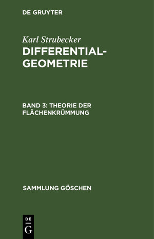 Buchcover Theorie der Flächenkrümmung  | EAN 9783111320984 | ISBN 3-11-132098-7 | ISBN 978-3-11-132098-4