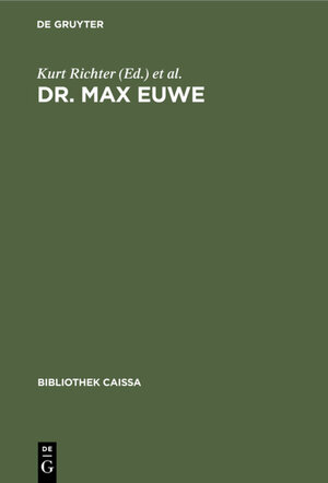 Buchcover Dr. Max Euwe  | EAN 9783111410616 | ISBN 3-11-141061-7 | ISBN 978-3-11-141061-6