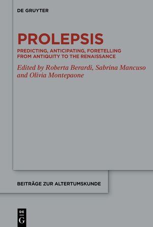 Buchcover Prolepsis  | EAN 9783111447650 | ISBN 3-11-144765-0 | ISBN 978-3-11-144765-0