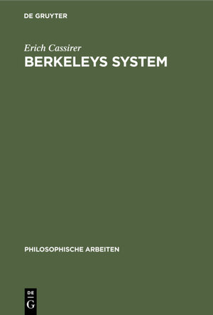 Buchcover Berkeleys System | Erich Cassirer | EAN 9783111554679 | ISBN 3-11-155467-8 | ISBN 978-3-11-155467-9