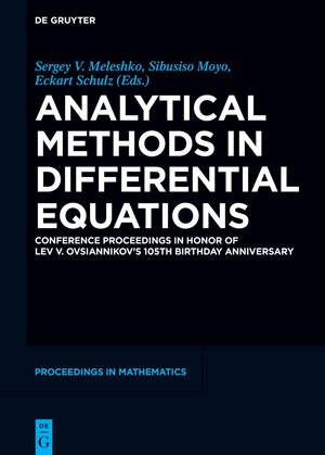 Buchcover Analytical Methods in Differential Equations  | EAN 9783111569130 | ISBN 3-11-156913-6 | ISBN 978-3-11-156913-0