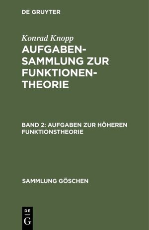 Buchcover Aufgaben zur höheren Funktionstheorie | EAN 9783111653631 | ISBN 3-11-165363-3 | ISBN 978-3-11-165363-1
