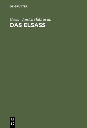 Buchcover Das Elsass  | EAN 9783111692487 | ISBN 3-11-169248-5 | ISBN 978-3-11-169248-7