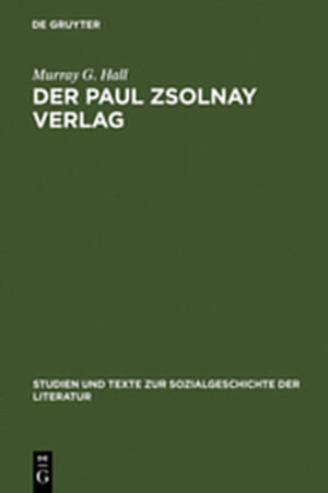 Buchcover Der Paul Zsolnay Verlag | Murray G. Hall | EAN 9783111839028 | ISBN 3-11-183902-8 | ISBN 978-3-11-183902-8