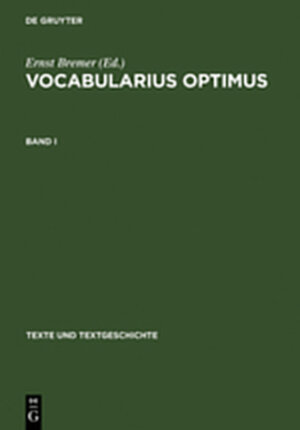 Buchcover Vocabularius optimus  | EAN 9783111849089 | ISBN 3-11-184908-2 | ISBN 978-3-11-184908-9