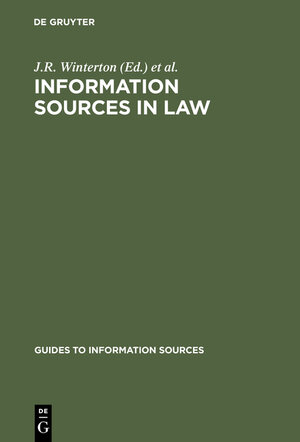 Buchcover Information Sources in Law | EAN 9783111881126 | ISBN 3-11-188112-1 | ISBN 978-3-11-188112-6