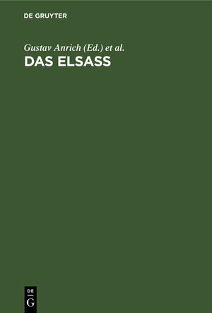 Buchcover Das Elsass  | EAN 9783111996417 | ISBN 3-11-199641-7 | ISBN 978-3-11-199641-7