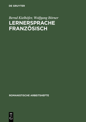 Buchcover Lernersprache Französisch | Bernd Kielhöfer | EAN 9783112138458 | ISBN 3-11-213845-7 | ISBN 978-3-11-213845-8