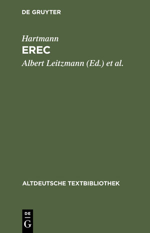 Buchcover Erec | Hartmann von Aue | EAN 9783112187326 | ISBN 3-11-218732-6 | ISBN 978-3-11-218732-6