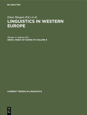 Buchcover Index of names to volume 9  | EAN 9783112314241 | ISBN 3-11-231424-7 | ISBN 978-3-11-231424-1