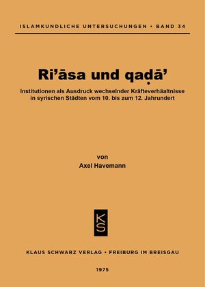 Buchcover Ri'asa und qada' | Axel Havemann | EAN 9783112400517 | ISBN 3-11-240051-8 | ISBN 978-3-11-240051-7