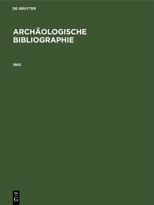 Buchcover 1983 | EAN 9783112417140 | ISBN 3-11-241714-3 | ISBN 978-3-11-241714-0