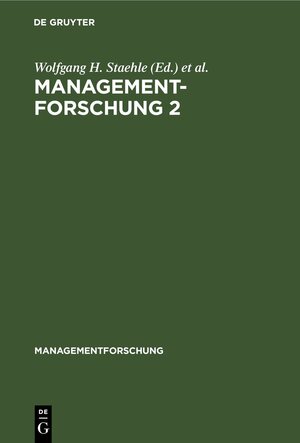 Buchcover Managementforschung 2  | EAN 9783112419564 | ISBN 3-11-241956-1 | ISBN 978-3-11-241956-4