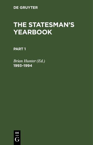 Buchcover The Statesman's Yearbook / 1993–1994  | EAN 9783112422137 | ISBN 3-11-242213-9 | ISBN 978-3-11-242213-7