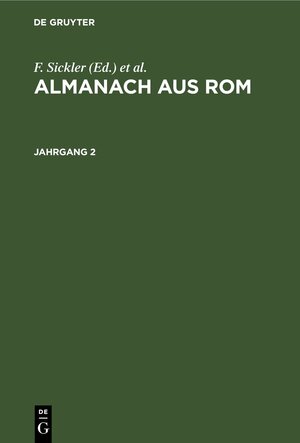 Buchcover Almanach aus Rom / Almanach aus Rom. Jahrgang 2  | EAN 9783112428191 | ISBN 3-11-242819-6 | ISBN 978-3-11-242819-1