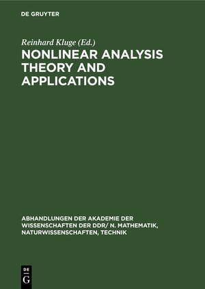 Buchcover Nonlinear Analysis Theory and Applications | EAN 9783112484326 | ISBN 3-11-248432-0 | ISBN 978-3-11-248432-6