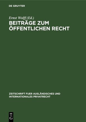 Buchcover Beiträge zum Öffentlichen Recht  | EAN 9783112606162 | ISBN 3-11-260616-7 | ISBN 978-3-11-260616-2