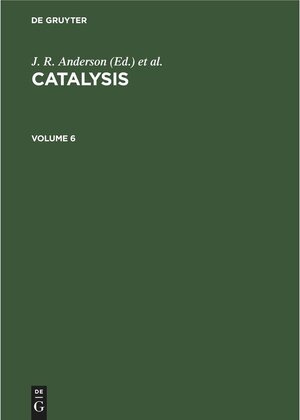 Buchcover Catalysis / Catalysis. Volume 6  | EAN 9783112641057 | ISBN 3-11-264105-1 | ISBN 978-3-11-264105-7