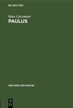 Buchcover Paulus | Hans Lietzmann | EAN 9783112696361 | ISBN 3-11-269636-0 | ISBN 978-3-11-269636-1