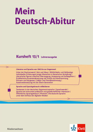 Buchcover Mein Deutsch-Abitur. Ausgabe Niedersachsen  | EAN 9783123100864 | ISBN 3-12-310086-3 | ISBN 978-3-12-310086-4