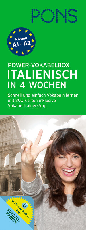 Buchcover PONS Power-Vokabelbox Italienisch in 4 Wochen | EAN 9783125601048 | ISBN 3-12-560104-5 | ISBN 978-3-12-560104-8