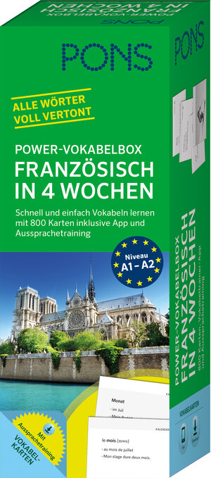 Buchcover PONS Power-Vokabelbox Französisch in 4 Wochen | EAN 9783125601109 | ISBN 3-12-560110-X | ISBN 978-3-12-560110-9