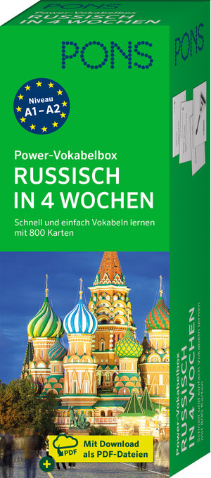 Buchcover PONS Power-Vokabelbox Russisch in 4 Wochen  | EAN 9783125624795 | ISBN 3-12-562479-7 | ISBN 978-3-12-562479-5