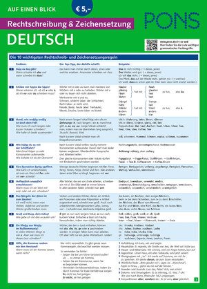 Buchcover PONS Rechtschreibung und Zeichensetzung auf einen Blick Deutsch | EAN 9783125626997 | ISBN 3-12-562699-4 | ISBN 978-3-12-562699-7