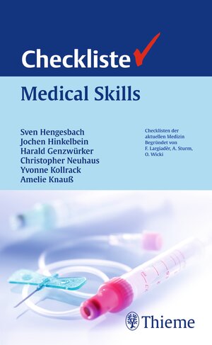 Buchcover Checkliste Medical Skills  | EAN 9783131753816 | ISBN 3-13-175381-1 | ISBN 978-3-13-175381-6