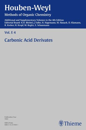 Buchcover Houben-Weyl Methods of Organic Chemistry Vol. E 4, 4th Edition Supplement  | EAN 9783131811448 | ISBN 3-13-181144-7 | ISBN 978-3-13-181144-8