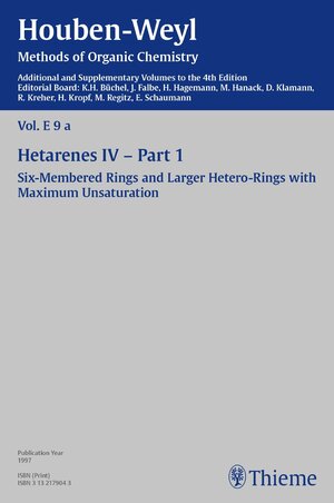 Buchcover Houben-Weyl Methods of Organic Chemistry Vol. E 9a, 4th Edition Supplement  | EAN 9783131814845 | ISBN 3-13-181484-5 | ISBN 978-3-13-181484-5