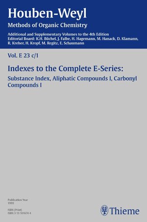 Buchcover Houben-Weyl Methods of Organic Chemistry Vol. E 23c/1, 4th Edition Supplement | Houben-Weyl | EAN 9783131823748 | ISBN 3-13-182374-7 | ISBN 978-3-13-182374-8