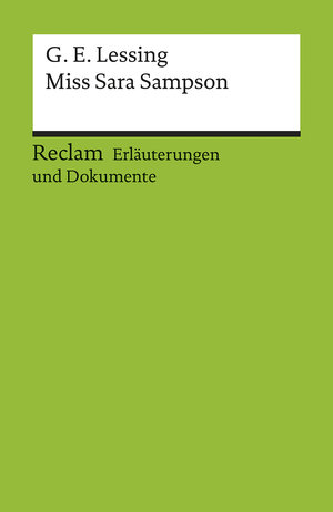 Miß Sara Sampson. Erläuterungen und Dokumente.