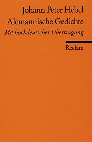 Buchcover Alemannische Gedichte | Johann P Hebel | EAN 9783150082942 | ISBN 3-15-008294-3 | ISBN 978-3-15-008294-2