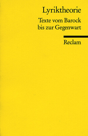 Buchcover Lyriktheorie  | EAN 9783150086575 | ISBN 3-15-008657-4 | ISBN 978-3-15-008657-5