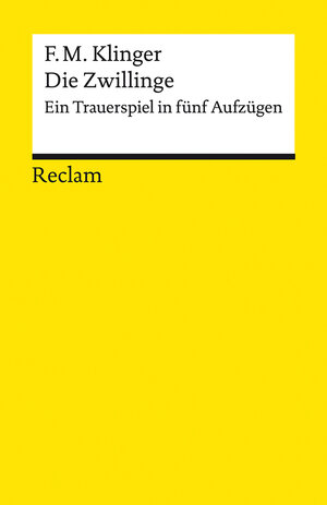 Buchcover Die Zwillinge | Friedrich Maximilian Klinger | EAN 9783150140512 | ISBN 3-15-014051-X | ISBN 978-3-15-014051-2