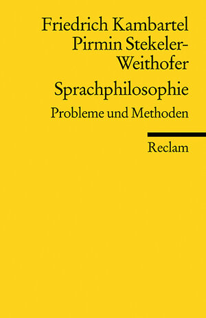 Buchcover Sprachphilosophie | Friedrich Kambartel | EAN 9783150183809 | ISBN 3-15-018380-4 | ISBN 978-3-15-018380-9